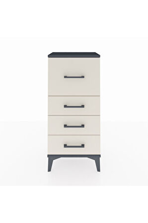 Arges Komodin 4 Çekmeceli 44x30x96 Antrasit-Aytaşı