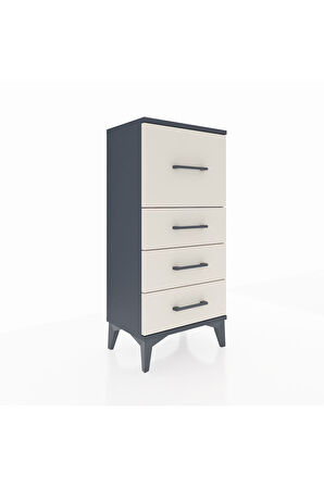 Arges Komodin 4 Çekmeceli 44x30x96 Antrasit-Aytaşı