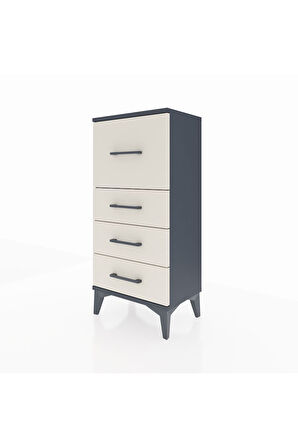 Arges Komodin 4 Çekmeceli 44x30x96 Antrasit-Aytaşı