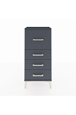 Arges Komodin 4 Çekmeceli 44x30x96 Antrasit-Antrasit