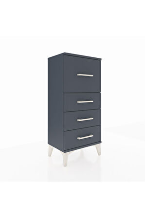 Arges Komodin 4 Çekmeceli 44x30x96 Antrasit-Antrasit