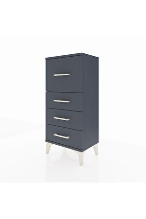 Arges Komodin 4 Çekmeceli 44x30x96 Antrasit-Antrasit