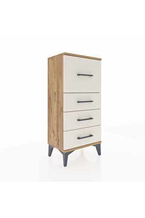 Arges Komodin 4 Çekmeceli 44x30x96 Çam-Aytaşı