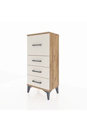 Arges Komodin 4 Çekmeceli 44x30x96 Çam-Aytaşı