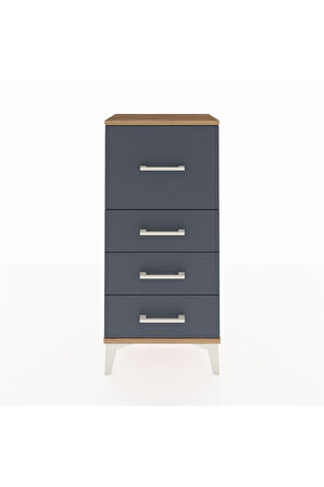 Arges Komodin 4 Çekmeceli 44x30x96 Çam-Antrasit