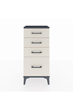 Arges Komodin 4 Çekmeceli 44x30x96 Antrasit-Aytaşı