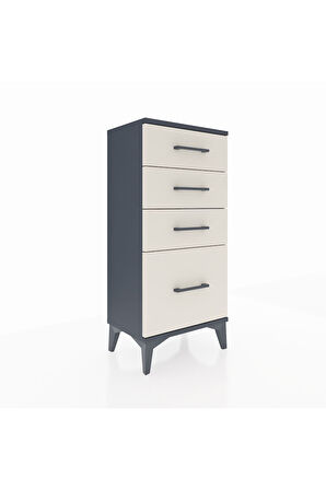 Arges Komodin 4 Çekmeceli 44x30x96 Antrasit-Aytaşı