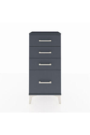 Arges Komodin 4 Çekmeceli 44x30x96 Antrasit-Antrasit