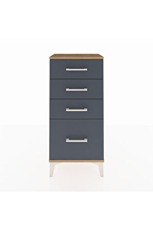 Arges Komodin 4 Çekmeceli 44x30x96 Çam-Antrasit