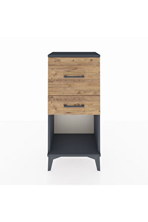 Arges Komodin 2 Çekmeceli 44x30x96 Antrasit-Çam
