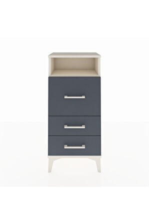 Arges Komodin Tek Raflı 3 Çekmeceli 44x30x96 Aytaşı-Antrasit