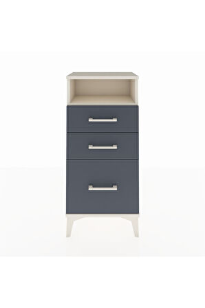 Arges Komodin Tek Raflı 3 Çekmeceli 44x30x96 Aytaşı-Antrasit