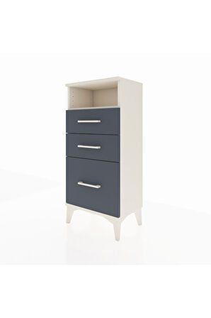 Arges Komodin Tek Raflı 3 Çekmeceli 44x30x96 Aytaşı-Antrasit