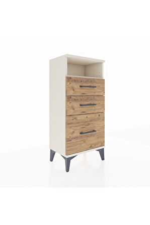 Arges Komodin Tek Raflı 3 Çekmeceli 44x30x96 Aytaşı-Çam
