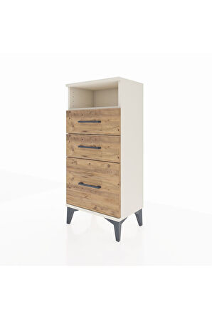 Arges Komodin Tek Raflı 3 Çekmeceli 44x30x96 Aytaşı-Çam