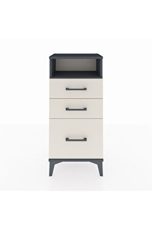 Arges Komodin Tek Raflı 3 Çekmeceli 44x30x96 Antrasit-Aytaşı