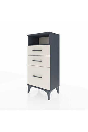Arges Komodin Tek Raflı 3 Çekmeceli 44x30x96 Antrasit-Aytaşı