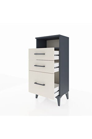 Arges Komodin Tek Raflı 3 Çekmeceli 44x30x96 Antrasit-Aytaşı