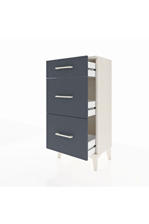 Arges Komodin 3 Çekmeceli 44x30x96 Aytaşı-Antrasit