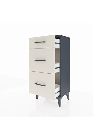 Arges Komodin 3 Çekmeceli 44x30x96 Antrasit-Aytaşı