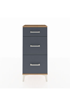 Arges Komodin 3 Çekmeceli 44x30x96 Çam-Antrasit