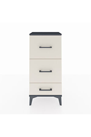 Arges Komodin 3 Çekmeceli 44x30x96 Antrasit-Aytaşı