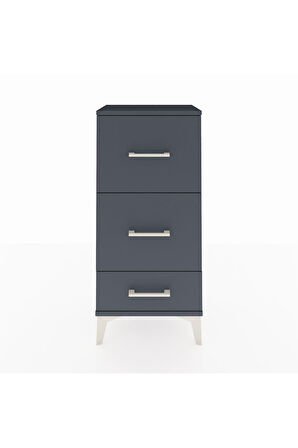 Arges Komodin 3 Çekmeceli 44x30x96 Antrasit-Antrasit
