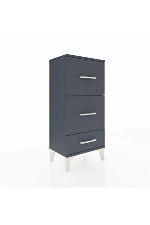 Arges Komodin 3 Çekmeceli 44x30x96 Antrasit-Antrasit
