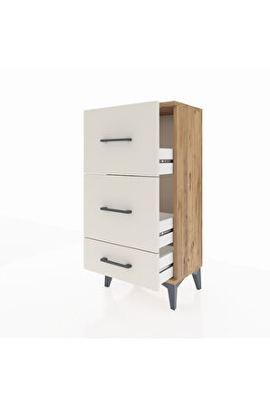 Arges Komodin 3 Çekmeceli 44x30x96 Çam-Aytaşı