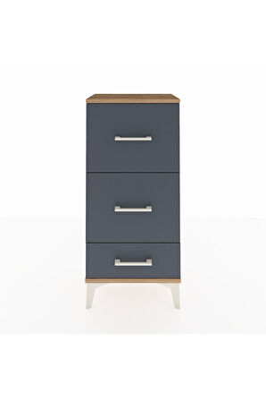 Arges Komodin 3 Çekmeceli 44x30x96 Çam-Antrasit