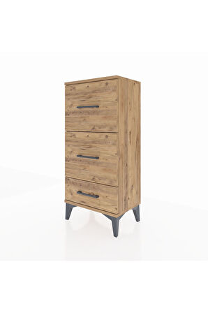 Arges Komodin 3 Çekmeceli 44x30x96 Çam-Çam