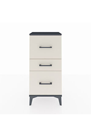 Arges Komodin 3 Çekmeceli 44x30x96 Antrasit-Aytaşı