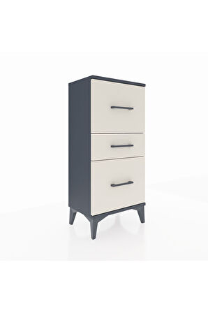 Arges Komodin 3 Çekmeceli 44x30x96 Antrasit-Aytaşı