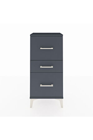 Arges Komodin 3 Çekmeceli 44x30x96 Antrasit-Antrasit