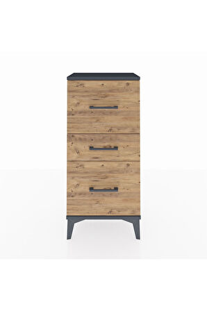 Arges Komodin 3 Çekmeceli 44x30x96 Antrasit-Çam