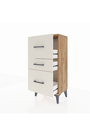 Arges Komodin 3 Çekmeceli 44x30x96 Çam-Aytaşı