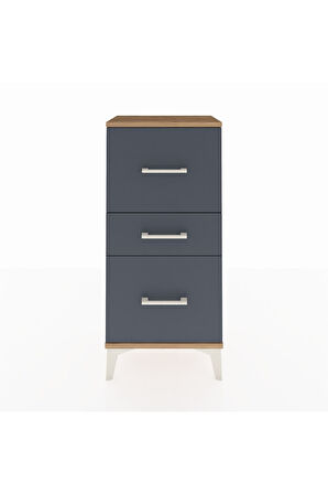 Arges Komodin 3 Çekmeceli 44x30x96 Çam-Antrasit