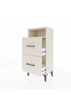 Arges Komodin Tek Raflı 2 Çekmeceli 44x30x96 Aytaşı-Aytaşı