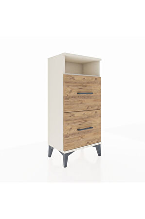 Arges Komodin Tek Raflı 2 Çekmeceli 44x30x96 Aytaşı-Çam