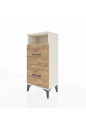 Arges Komodin Tek Raflı 2 Çekmeceli 44x30x96 Aytaşı-Çam