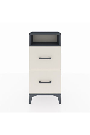 Arges Komodin Tek Raflı 2 Çekmeceli 44x30x96 Antrasit-Aytaşı