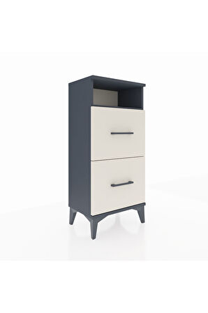 Arges Komodin Tek Raflı 2 Çekmeceli 44x30x96 Antrasit-Aytaşı