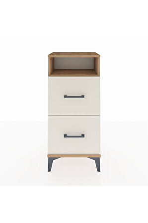 Arges Komodin Tek Raflı 2 Çekmeceli 44x30x96 Çam-Aytaşı