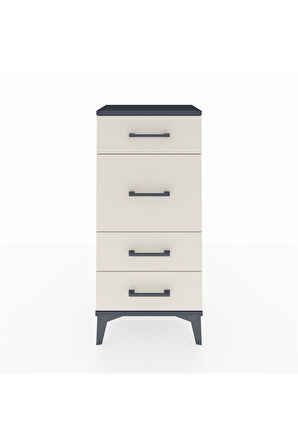 Arges Komodin 4 Çekmeceli 44x30x96 Antrasit-Aytaşı
