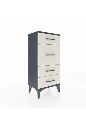 Arges Komodin 4 Çekmeceli 44x30x96 Antrasit-Aytaşı