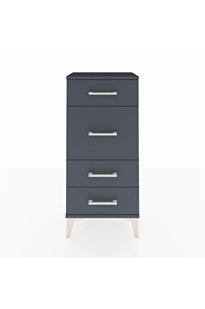 Arges Komodin 4 Çekmeceli 44x30x96 Antrasit-Antrasit