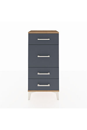 Arges Komodin 4 Çekmeceli 44x30x96 Çam-Antrasit