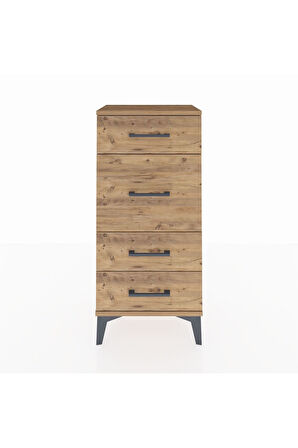 Arges Komodin 4 Çekmeceli 44x30x96 Çam-Çam