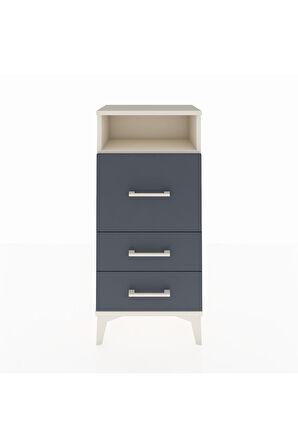 Arges Komodin Tek Raflı 3 Çekmeceli 44x30x96 Aytaşı-Antrasit