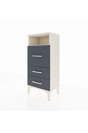 Arges Komodin Tek Raflı 3 Çekmeceli 44x30x96 Aytaşı-Antrasit